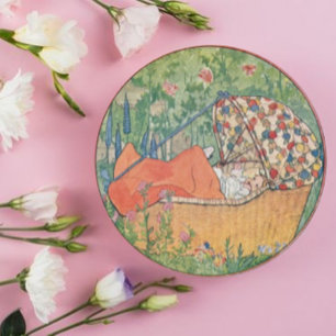 Sticker Rond Vintage Rie Cramer Nouveau bébé