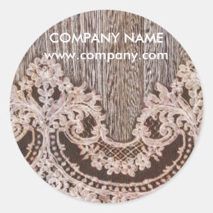 Sticker Rond vintage rustique western pays chic dentelle grange
