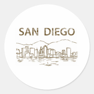 Sticker Rond Vintage San Diego
