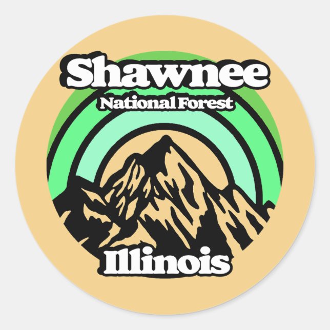 Sticker Rond Vintage Shawnee National Forest Illinois (Devant)