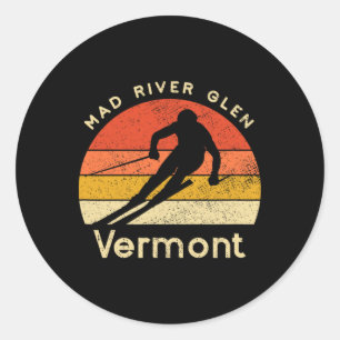 Sticker Rond Vintage Ski Mad River Glen Montagne Vermont