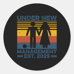 Sticker Rond Vintage sous la nouvelle gestion est 2025 Mariage