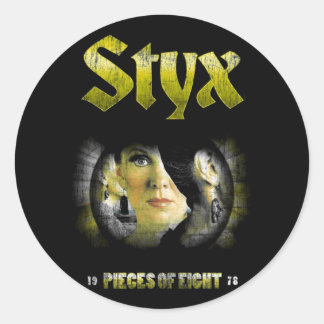 Sticker Rond Vintage STYX Band 1978 Music Setup Officiel