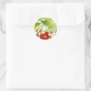 Sticker Rond Vintage Sunshine Floraison Pies Florales