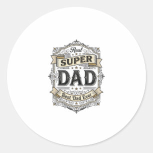 Sticker Rond Vintage Super Papa Badge Conception de T-Shirt_1