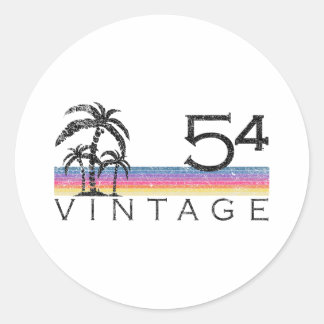 Sticker Rond Vintage Surfing 1954 Pacific Ocean Sunset 70th Bir