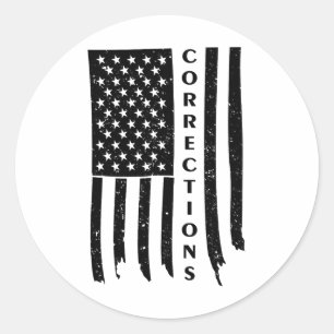 Sticker Rond Vintage Usa Drapeau Corrections Drôle Correction D