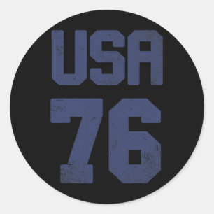 Sticker Rond Vintage Usa T Shirt 4 juillet Quatrième États-Unis