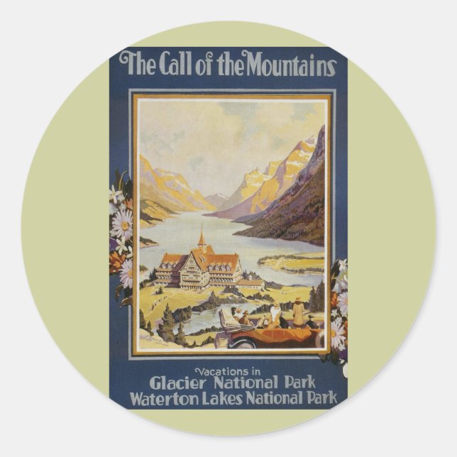 Sticker Rond Vintage voyage (Devant)