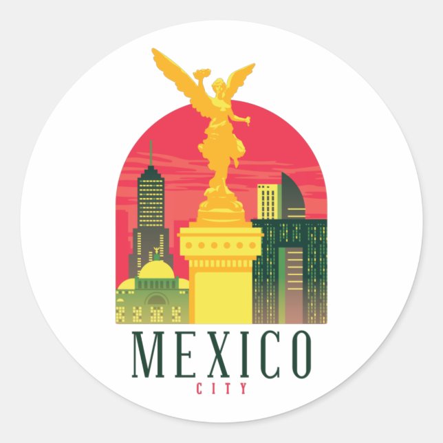 Sticker Rond Vintage voyage de Mexico (Devant)