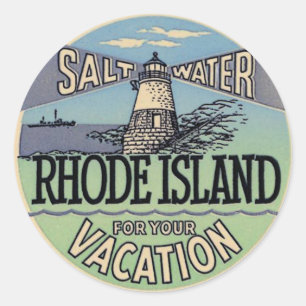 Sticker Rond Vintage voyage de Rhode Island