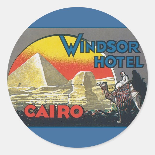 Sticker Rond Vintage voyage du Caire Égypte (Devant)