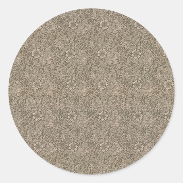 Sticker Rond Vintage William Morris Marigold (Devant)