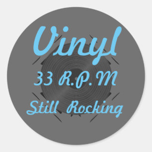 Sticker Rond Vinyl 33 tr/min Toujours Rocking Blue