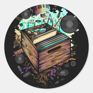 Sticker Rond Vinyl Crate