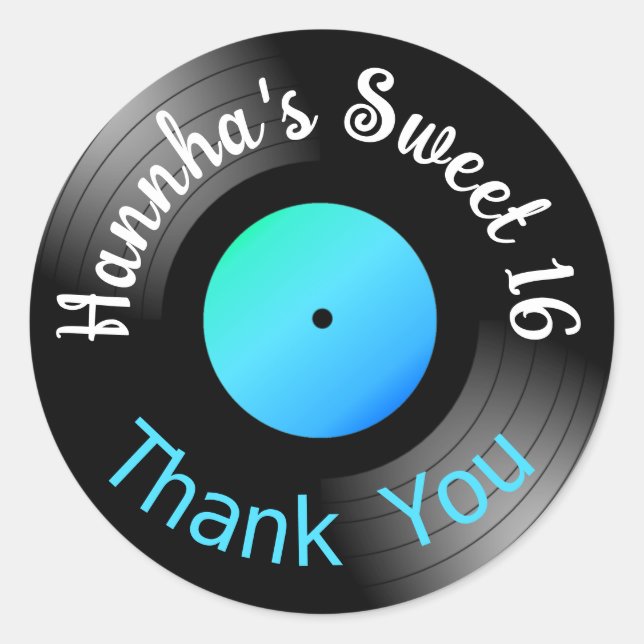 Sticker Rond Vinyl LP Record Favoriser (Devant)