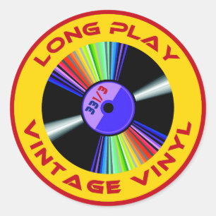 Sticker Rond Vinyle vintage 33 1/3 de long jeu