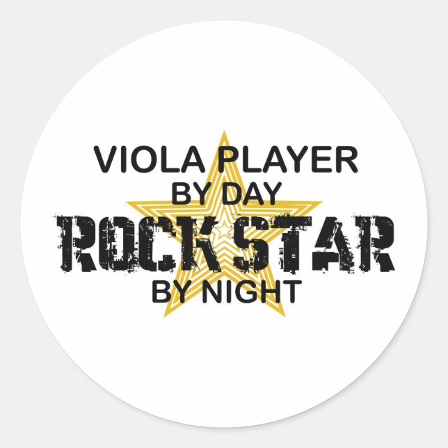Sticker Rond Viola Rock Star par nuit (Devant)
