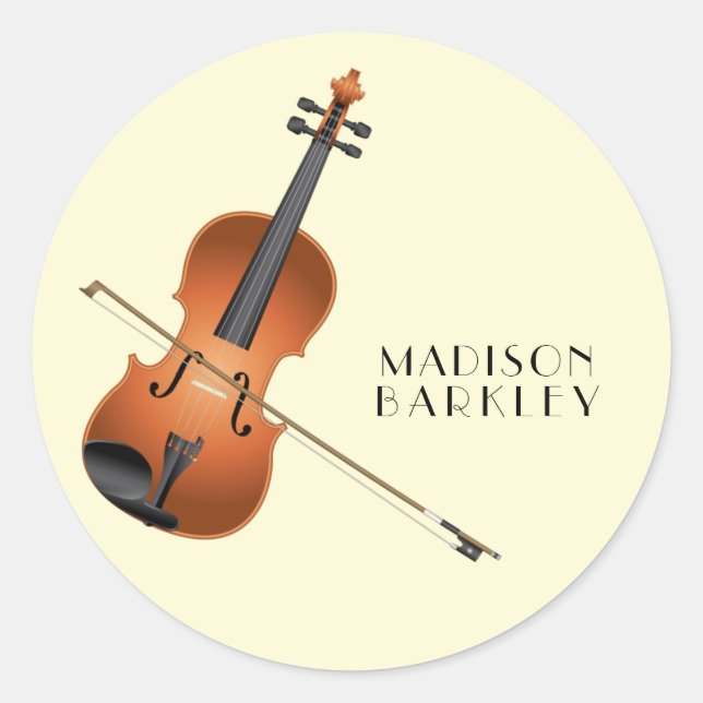 Sticker Rond Viola Violon Musique Enseignant Musicien (Devant)