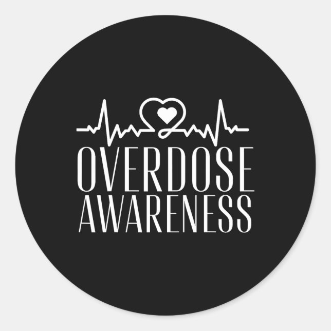 Sticker Rond Violet de sensibilisation au surdosage  (Devant)