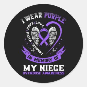 Sticker Rond Violet en mémoire de mon fils Conscience de la sur