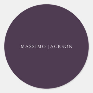 Sticker Rond Violet foncé minimaliste uni moderne