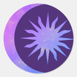 Sticker Rond Violet Indigo Violet Lune & Soleil Zen