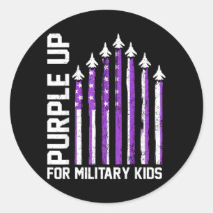 Sticker Rond Violet pour les enfants de militaires tout-petit f