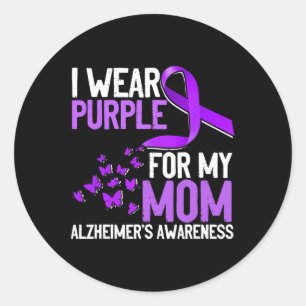 Sticker Rond Violet pour ma mère Alzheimer