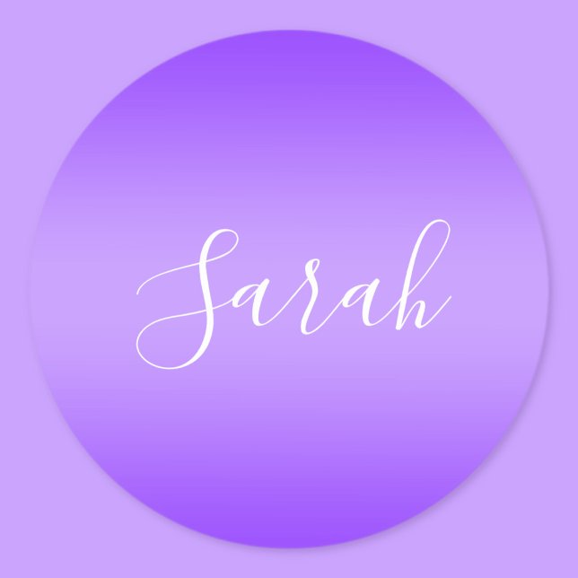 Sticker Rond Violet pourpre ombré modifiable et script de texte (Créateur téléchargé)