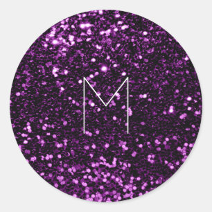 Sticker Rond Violet Violet Plum Parties scintillant étincelle M