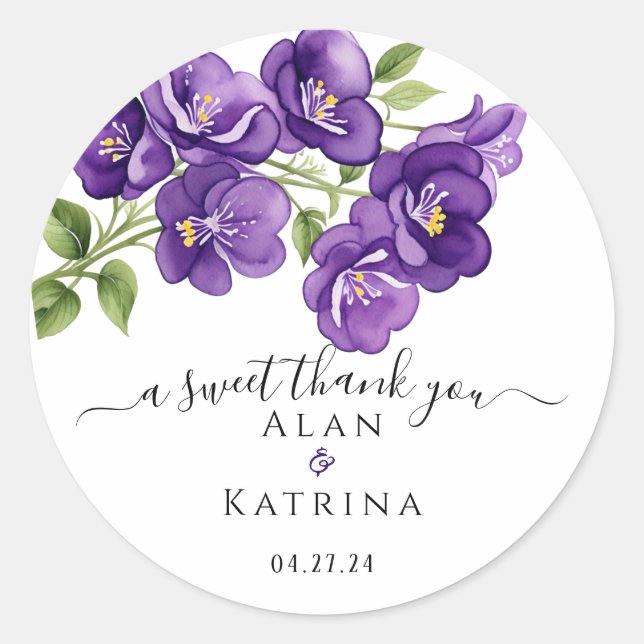 Sticker Rond Violettes Deep Purple (Devant)