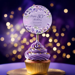 Sticker Rond Violettes violettes violettes élégantes Floral Joy