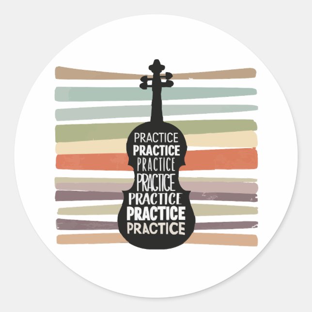 Sticker Rond violin retro (Devant)