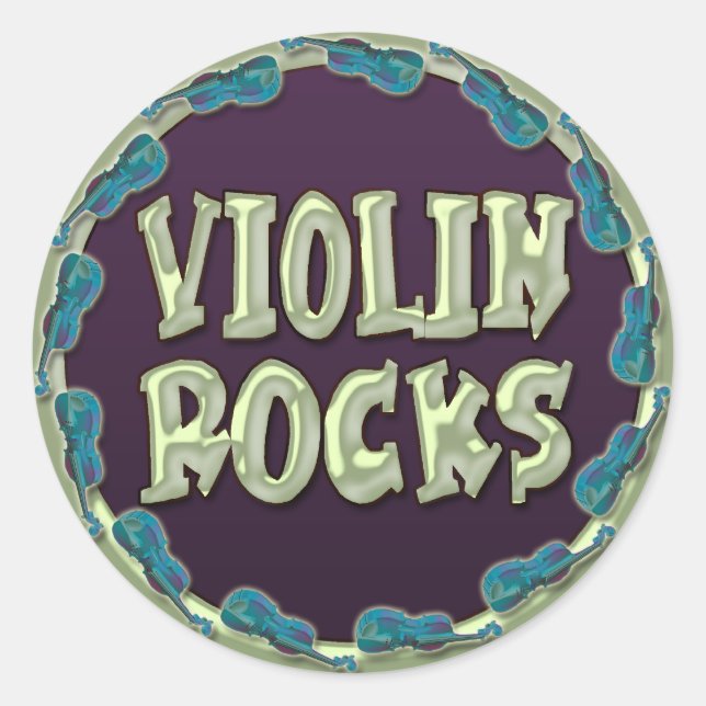 STICKER ROND VIOLIN ROCKS (Devant)