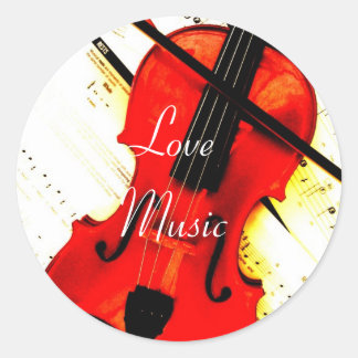 Sticker Rond Violon