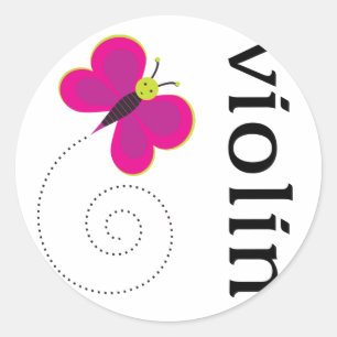 Sticker Rond Violon à papillon mou