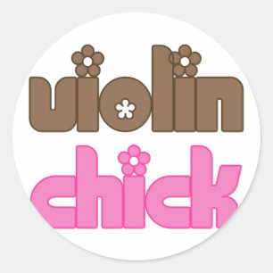 Sticker Rond Violon Chick