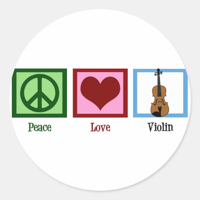 Sticker Rond Violon d'amour pour la paix (Devant)