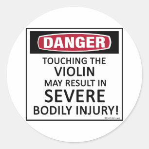 Sticker Rond Violon dangereux