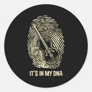 Sticker Rond Violon Empreinte Dna Violoniste Joueur Violoniste