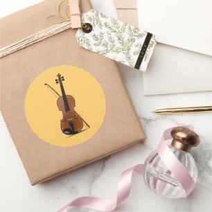 Sticker Rond Violon et Bow