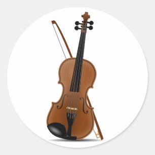 Sticker Rond Violon et Bow