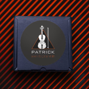 Sticker Rond Violon minimaliste triangle noir Modest violoniste