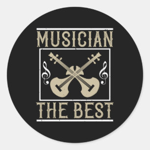 Sticker Rond Violon - Musicien Le Meilleur