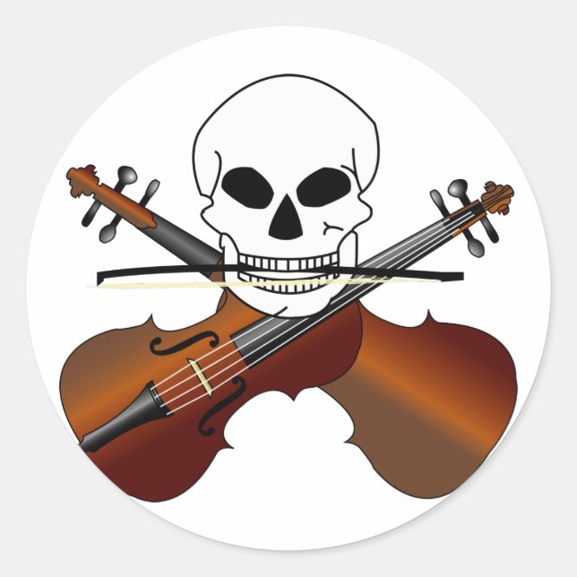 Sticker Rond Violon Pirate (Devant)