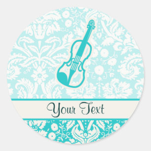 Sticker Rond Violon turquoise