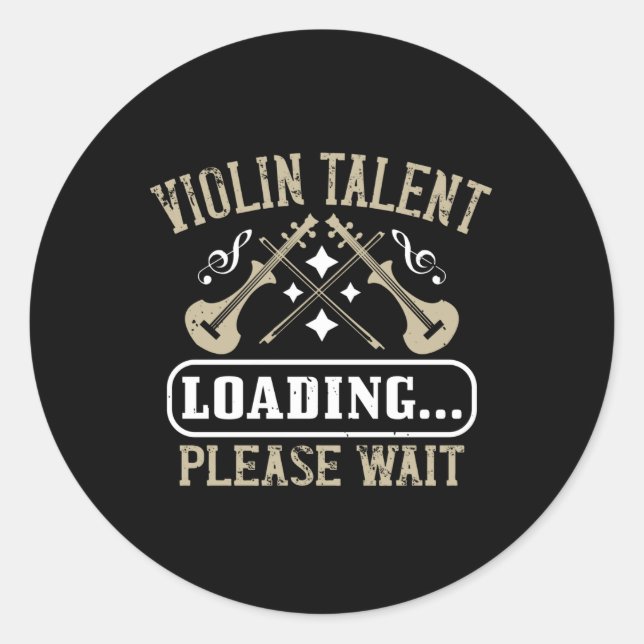 Sticker Rond Violon - Violon Talent Chargement (Devant)