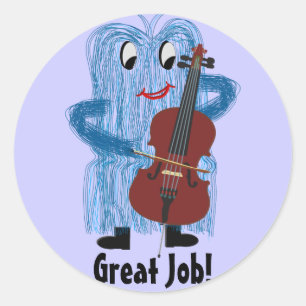 Sticker Rond Violoncelle - obtenez un sentiment brouillé chaud