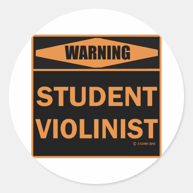Sticker Rond Violoniste étudiant (Devant)
